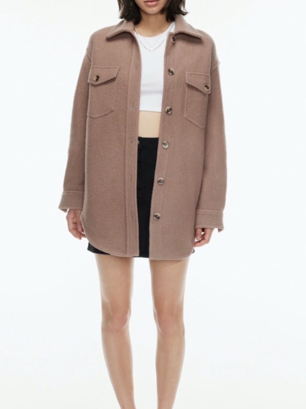 Aritzia Taupe Oversized Shacket Jacket